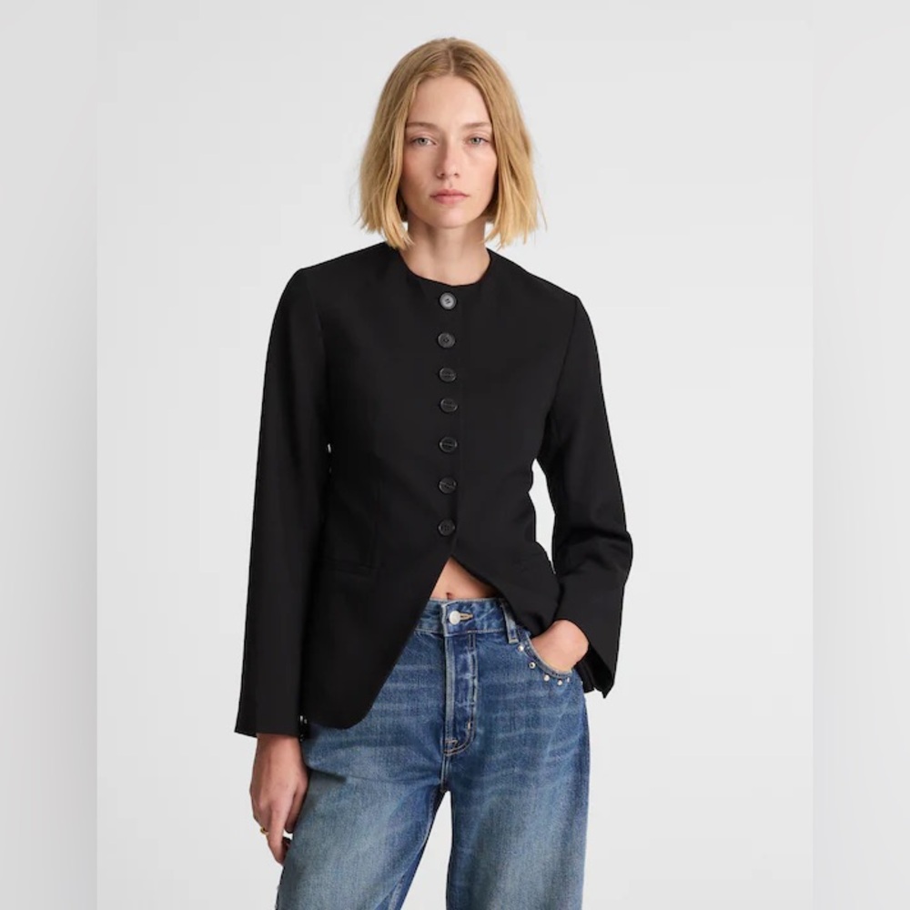 NWT Madewell The Nolita Cutaway Blazer in Black